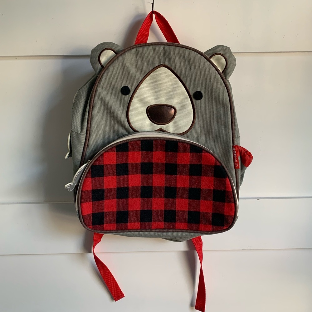 SKIP HOP | EUC Blake Bear Youth Backpack Buffalo Plaid HTF Unicorn